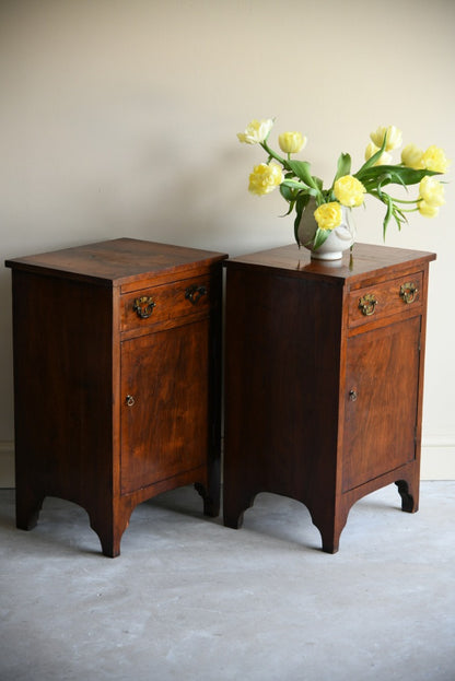 Pair Walnut Bedside Cabinets