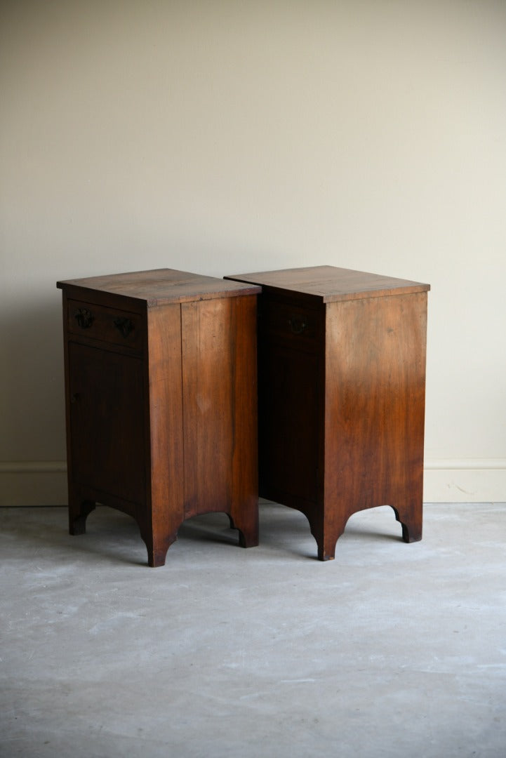 Pair Walnut Bedside Cabinets