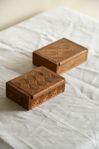 Pair Small Wooden Boxes