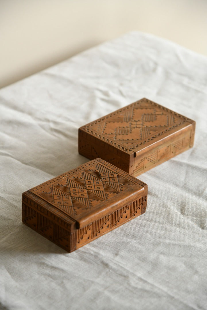 Pair Small Wooden Boxes