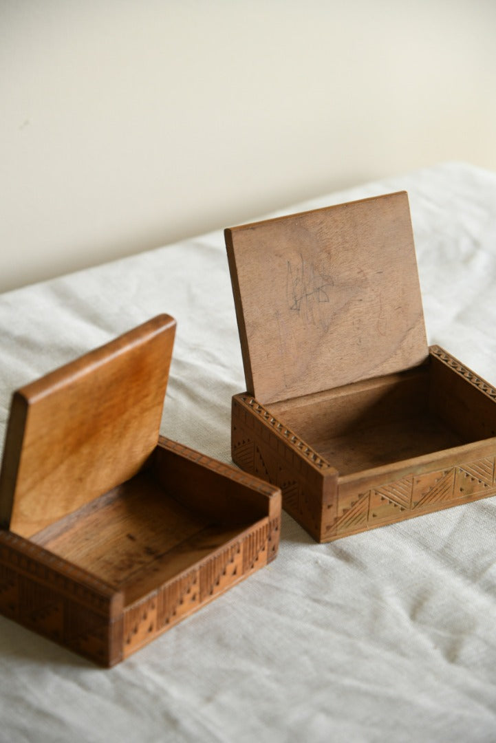 Pair Small Wooden Boxes