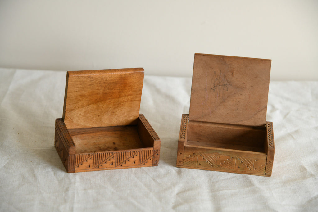Pair Small Wooden Boxes