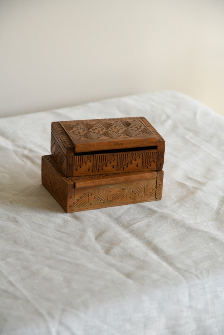 Pair Small Wooden Boxes