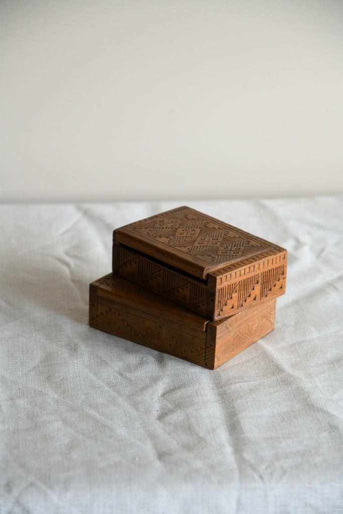 Pair Small Wooden Boxes