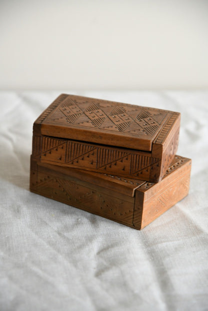 Pair Small Wooden Boxes