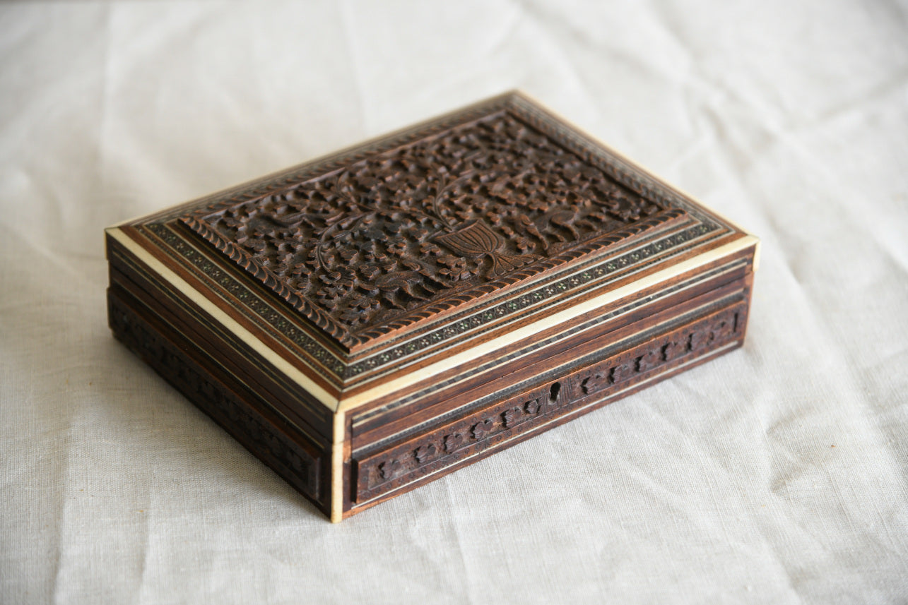 Anglo Indian Carved Sandalwood Box