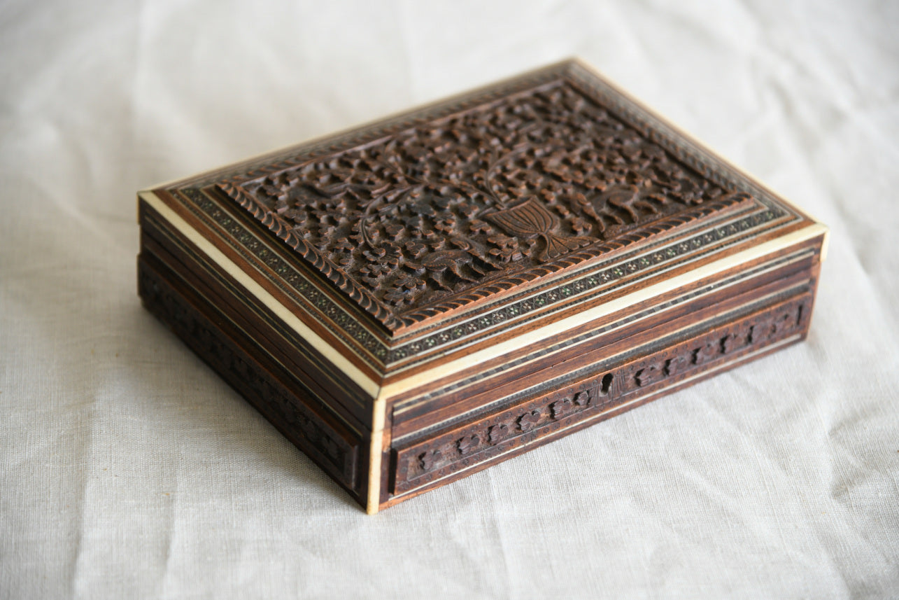 Anglo Indian Carved Sandalwood Box