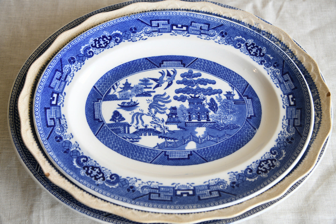 Assorted Blue & White Serving Plates