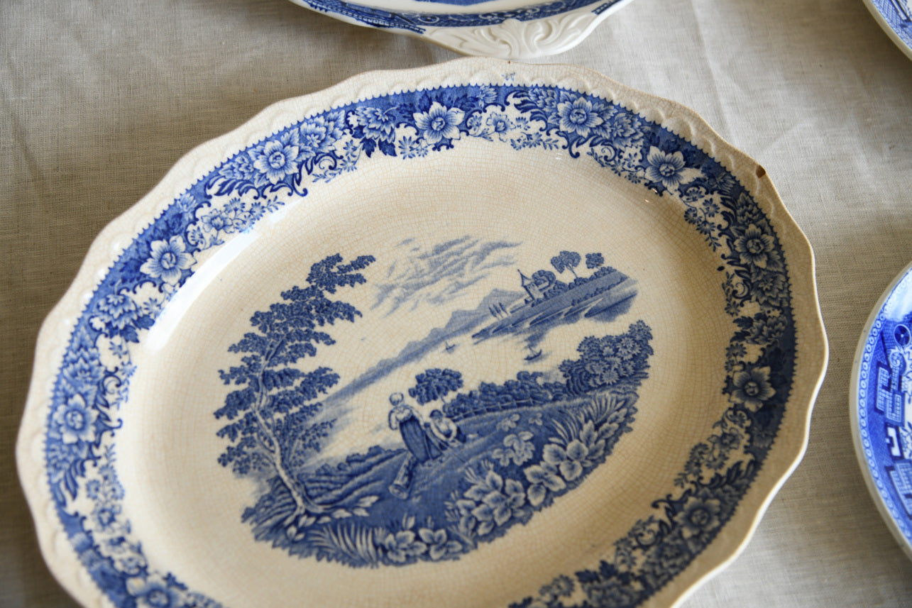 Assorted Blue & White Serving Plates