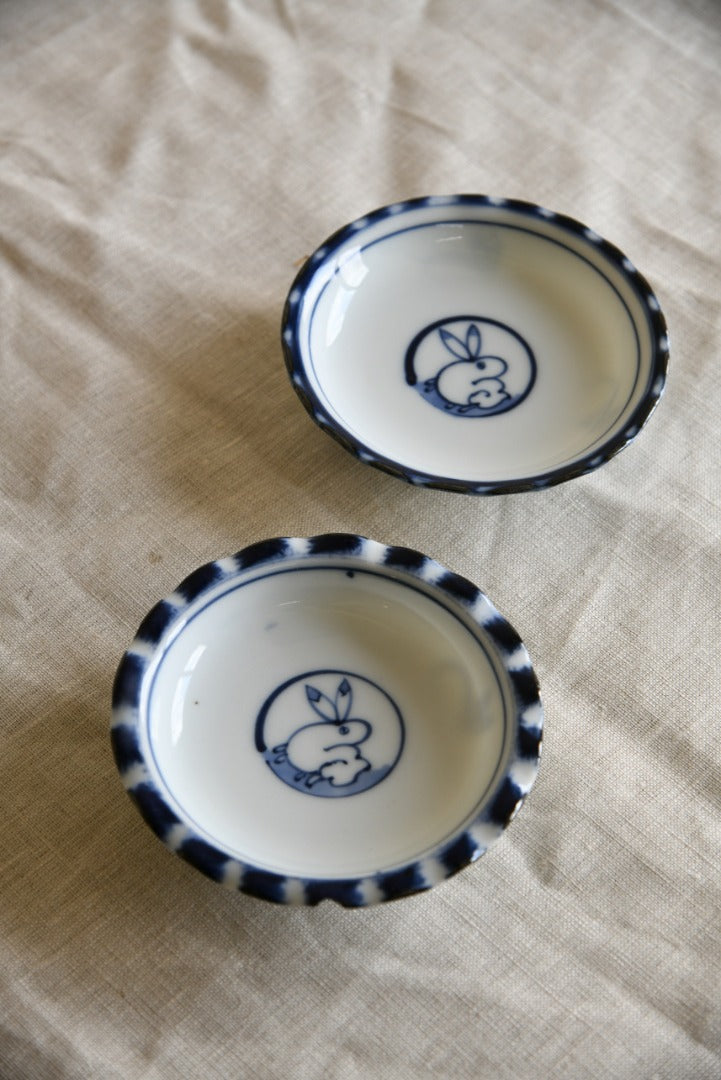 Japanese Blue and White Pin Dishes