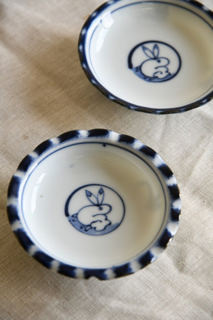 Japanese Blue and White Pin Dishes