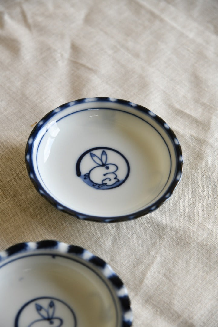 Japanese Blue and White Pin Dishes