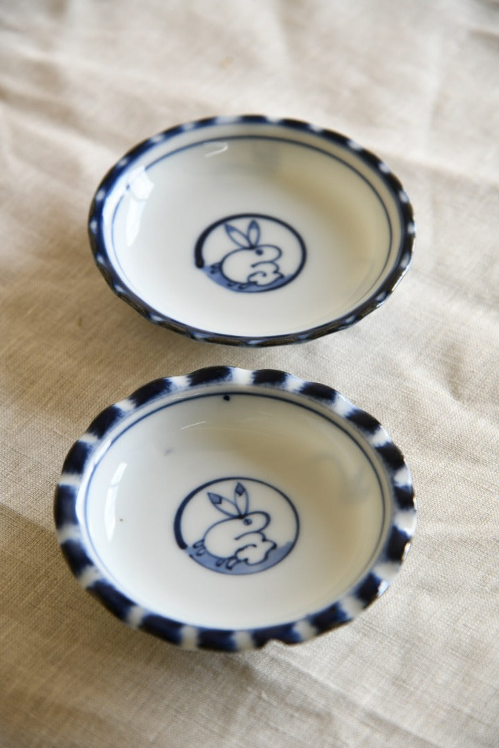 Japanese Blue and White Pin Dishes