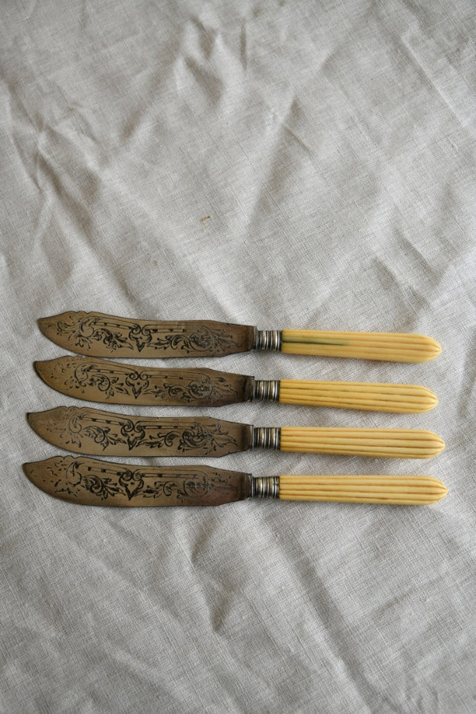 4 Antique Fish Knives