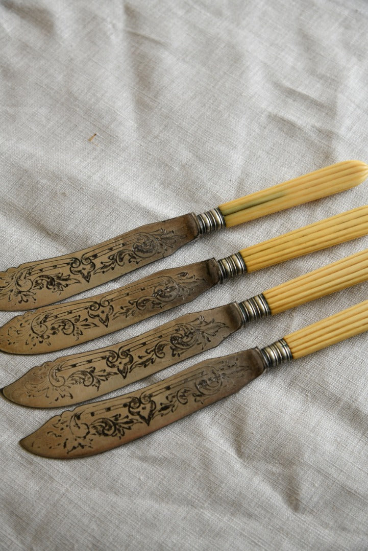 4 Antique Fish Knives