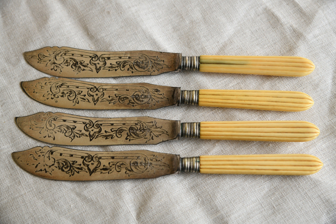 4 Antique Fish Knives