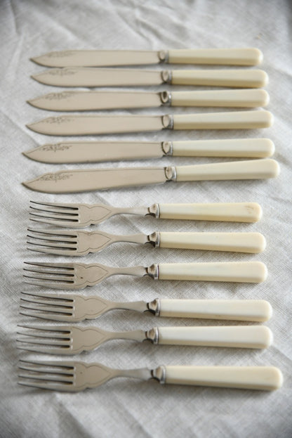 6 x Vintage Fish Knives and Forks