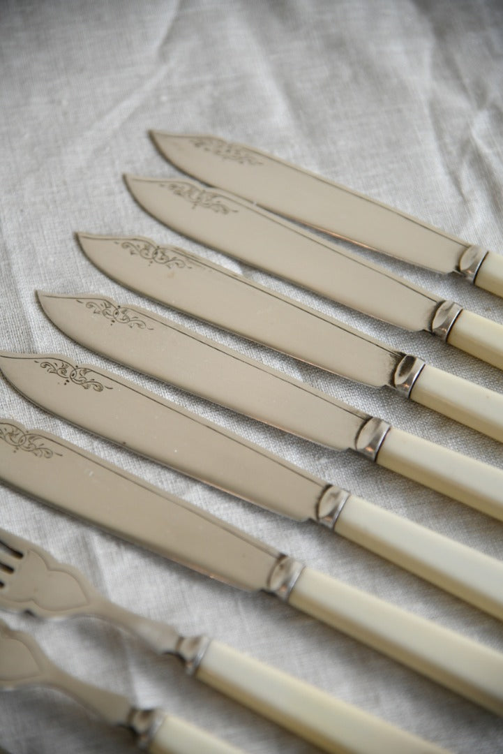 6 x Vintage Fish Knives and Forks