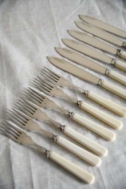 6 x Vintage Fish Knives and Forks