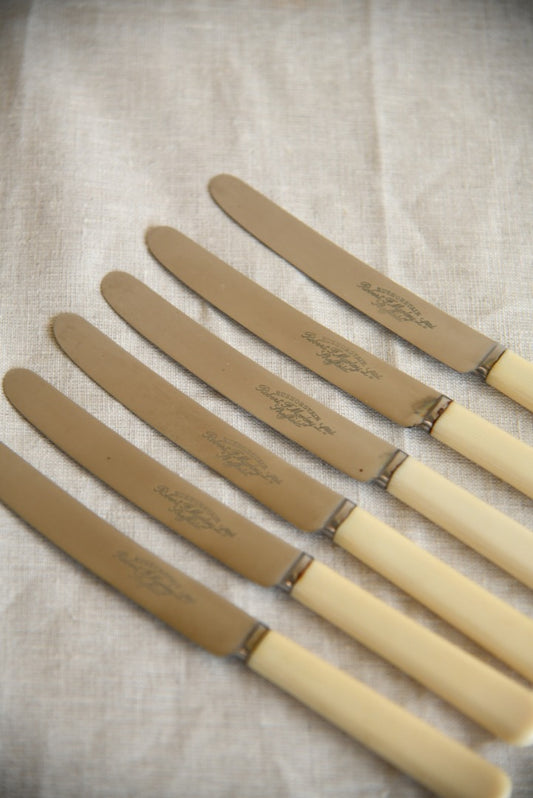 6 Vintage Rusnorstain Butter Knives