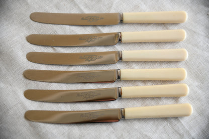 6 Vintage Rusnorstain Butter Knives