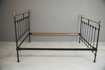 Victorian Black & Brass Double Bed Frame