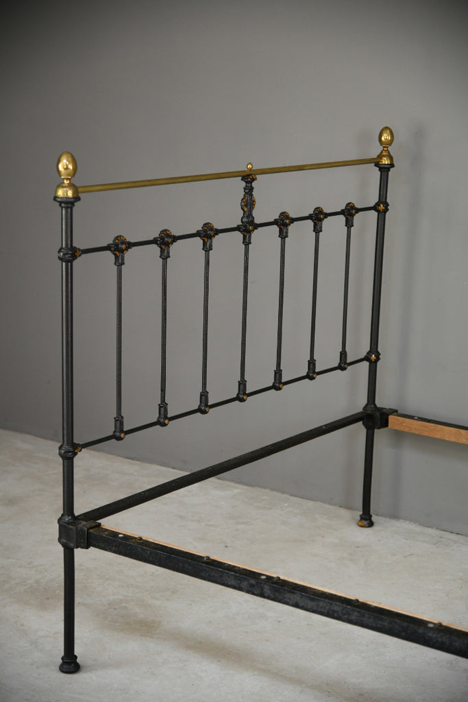 Victorian Black & Brass Double Bed Frame