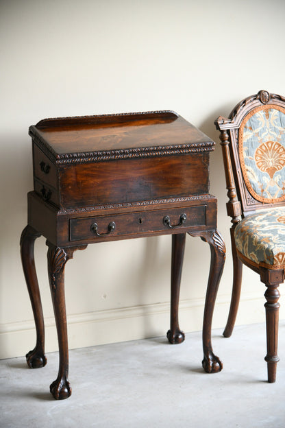 George III Mahogany Writing Desk & Stand