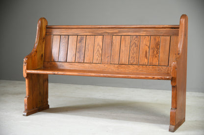 Antique Pine Chapel Bench Pew