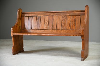 Antique Pine Chapel Bench Pew