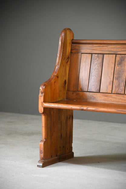 Antique Pine Chapel Bench Pew