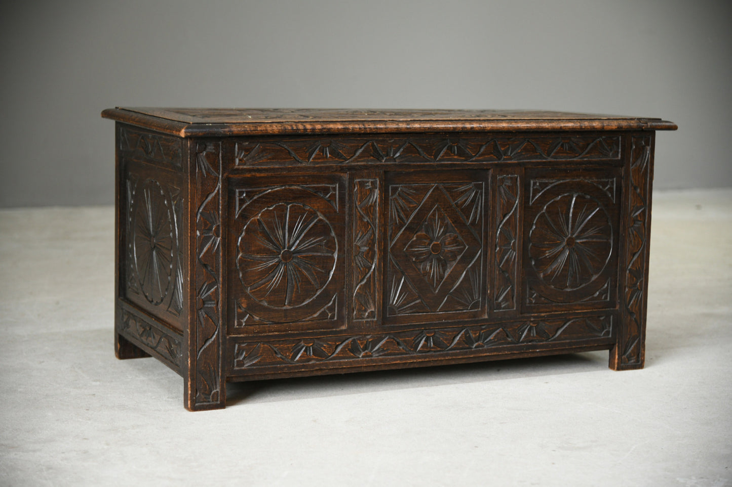 Carved Oak Blanket Chest