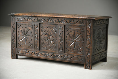 Carved Oak Blanket Chest