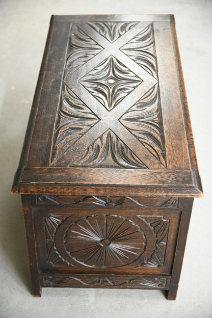 Carved Oak Blanket Chest