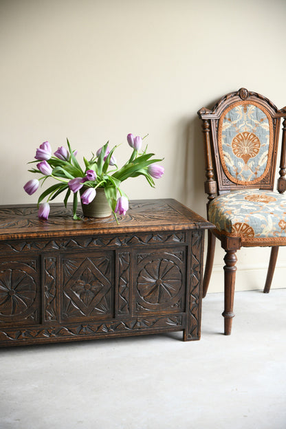 Carved Oak Blanket Chest