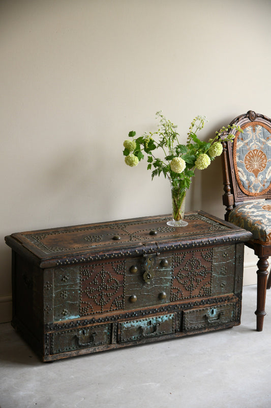 Arab Teak & Brass Bound Chest