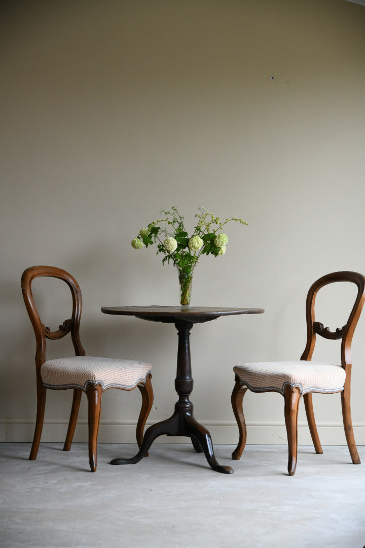 4 Antique Balloon Back Dining Chairs