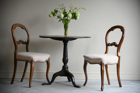 4 Antique Balloon Back Dining Chairs