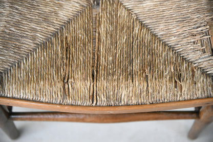 Rustic Beech & Rush Ladderback Chair