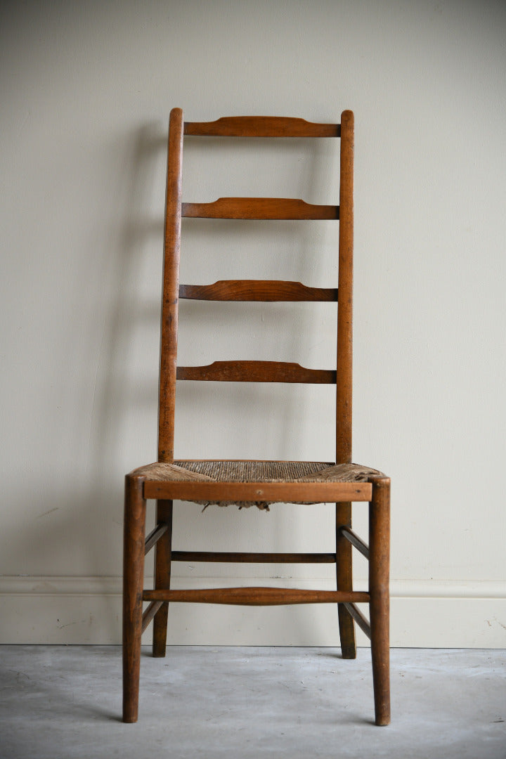 Rustic Beech & Rush Ladderback Chair