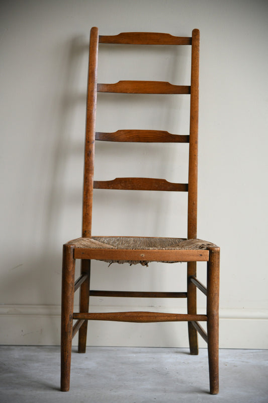 Rustic Beech & Rush Ladderback Chair