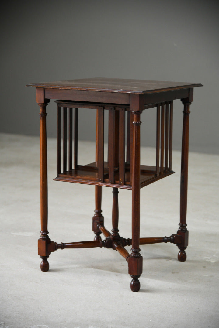 Edwardian Mahogany Revolving Bookcase Table