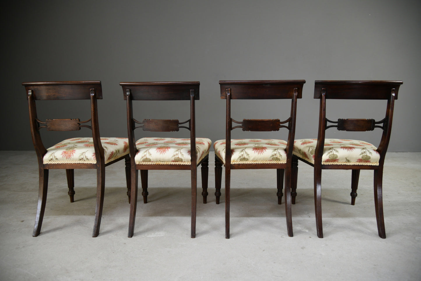 Set 4 Antique Mahogany Dining Chairs