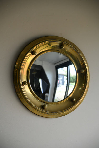 Round Convex Brass Mirror