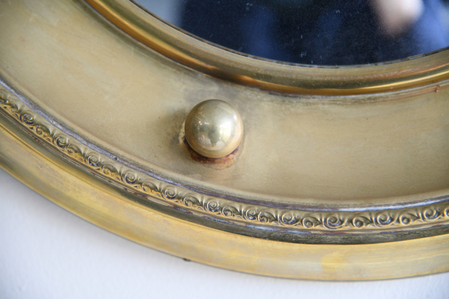 Round Convex Brass Mirror