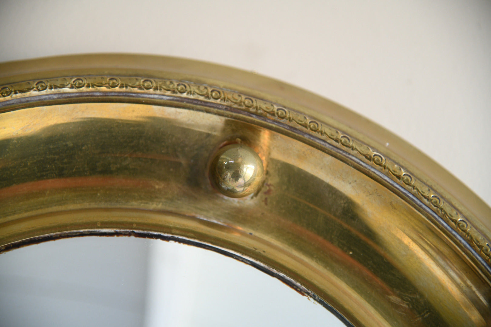 Round Convex Brass Mirror