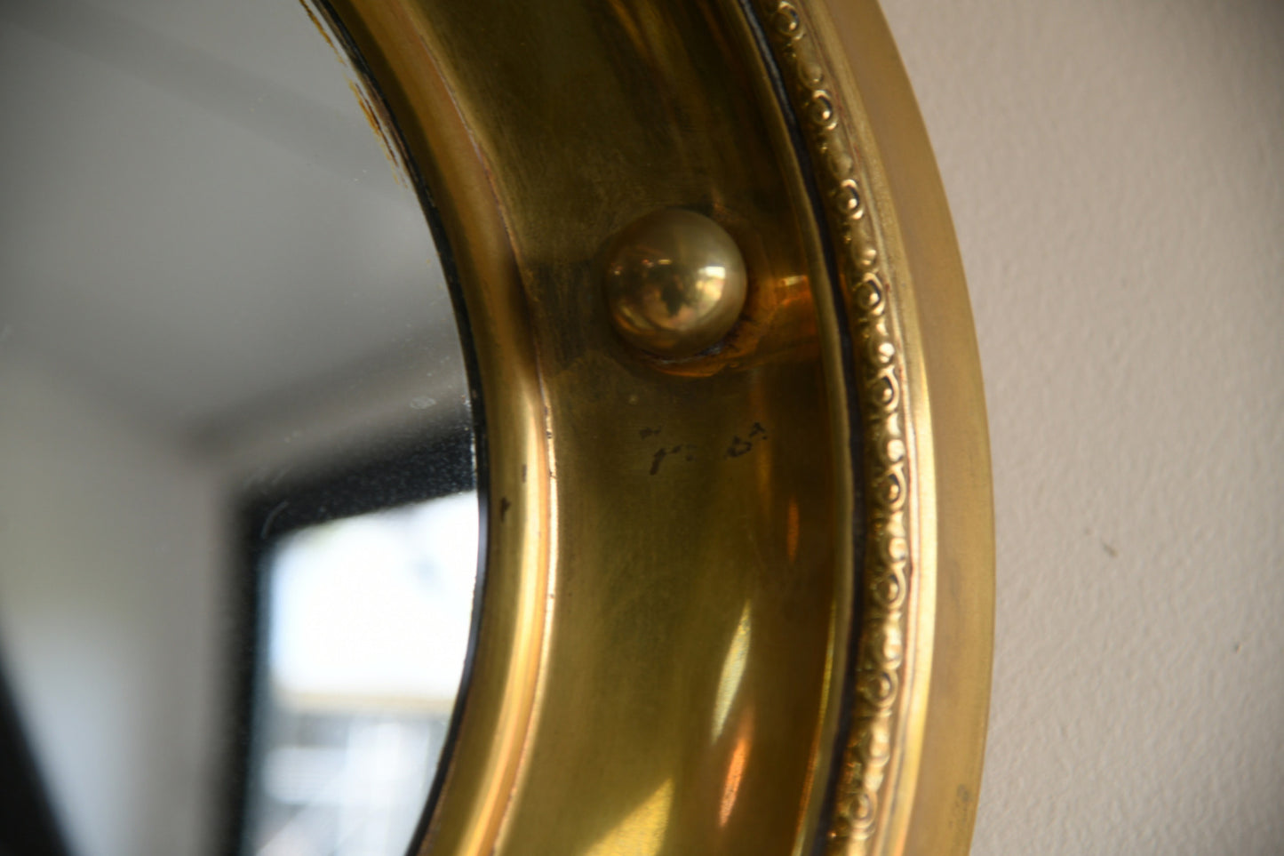 Round Convex Brass Mirror