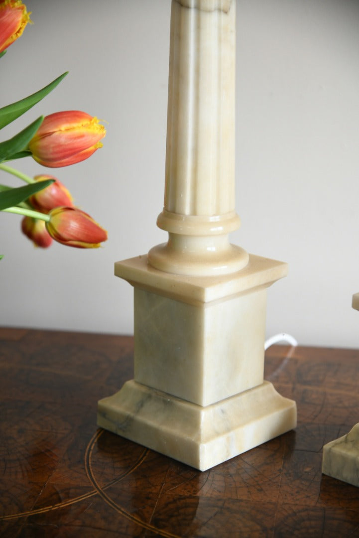 Alabaster Column Lamps