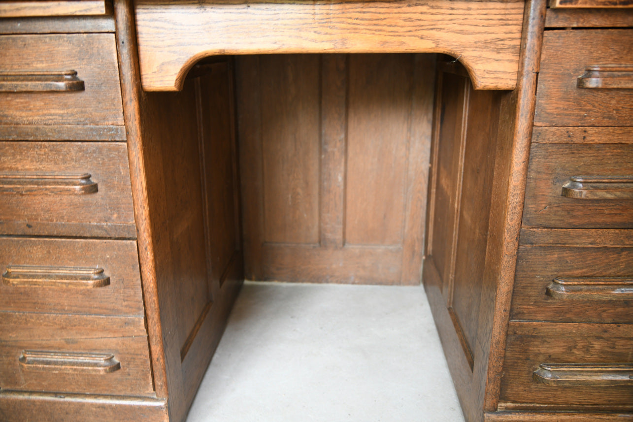 Edwardian Oak Roll Top Tambour Desk