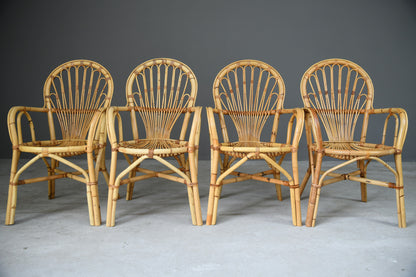 4 Retro Bamboo Dining Chairs